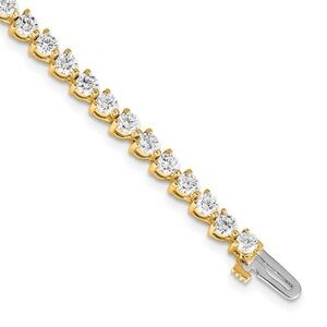 True Origin 14K Yellow Gold 4 3/4 carat Lab Grown Diamond VS+ F+ Tennis Bracelet
